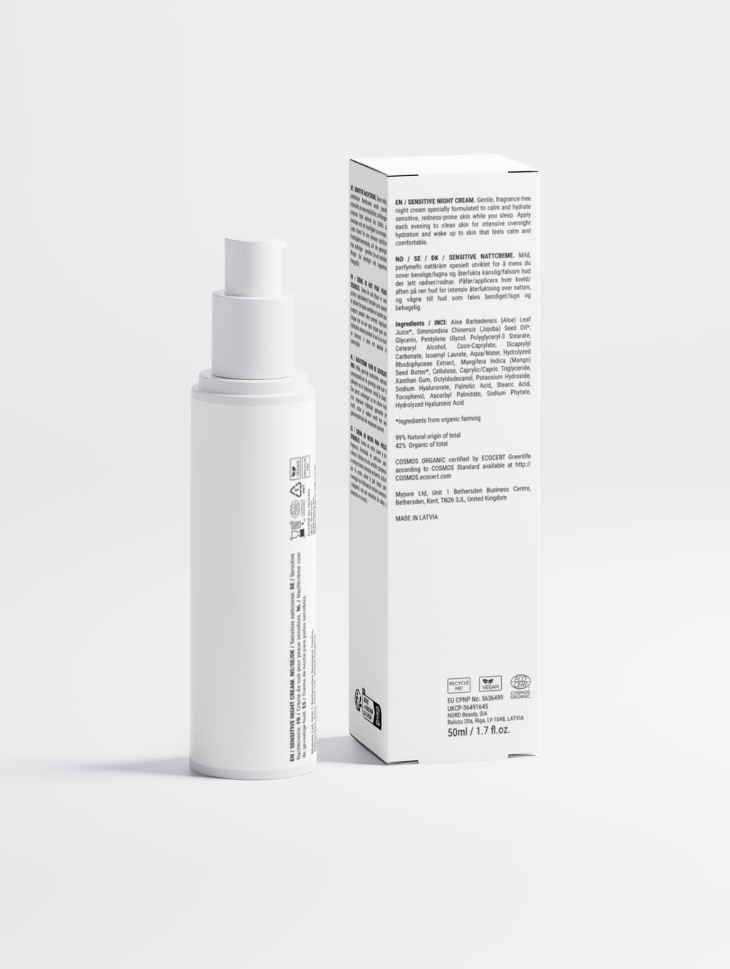Crema notte per pelli sensibili senza profumo